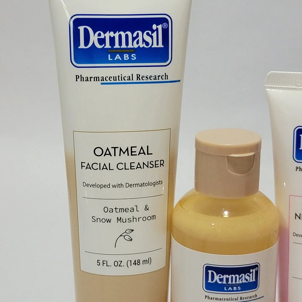 Dermasil Labs 8pc Facial Skincare Cleanser Toner Serum Cream AHA Vitamin C